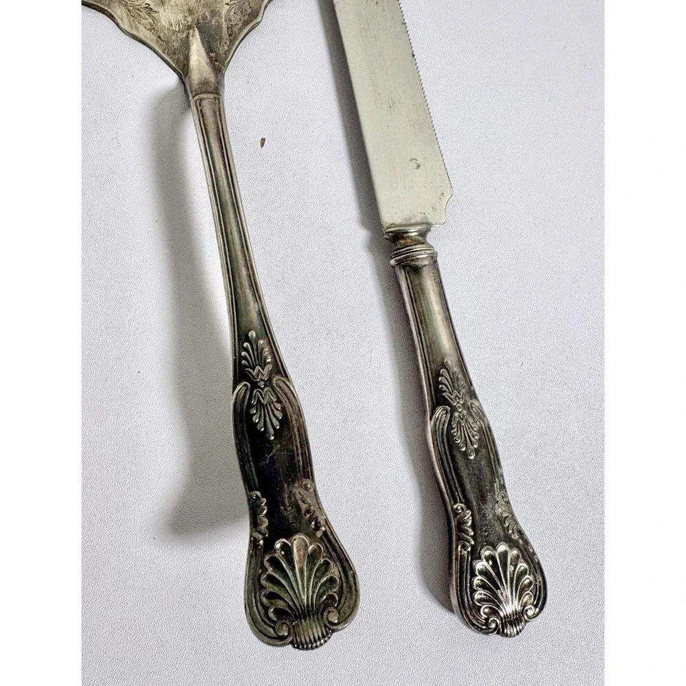 Vtg The Sheffield Silver Co Stainless Steel Cake Knife & Server  King's Pattern